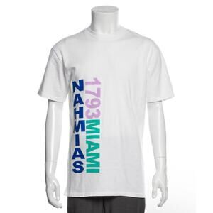 Nahmias Miami Graphic T-Shirt Men Size XS Extra Small NWT‎ White
